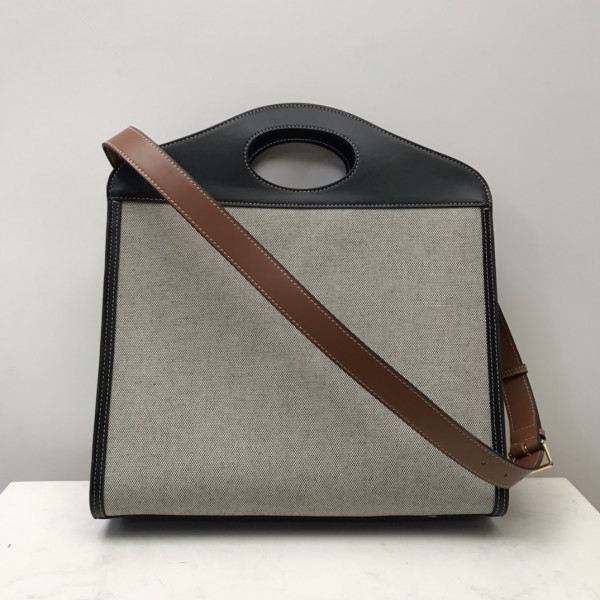 B**rry medium two-tone canvas and leather pocket tote