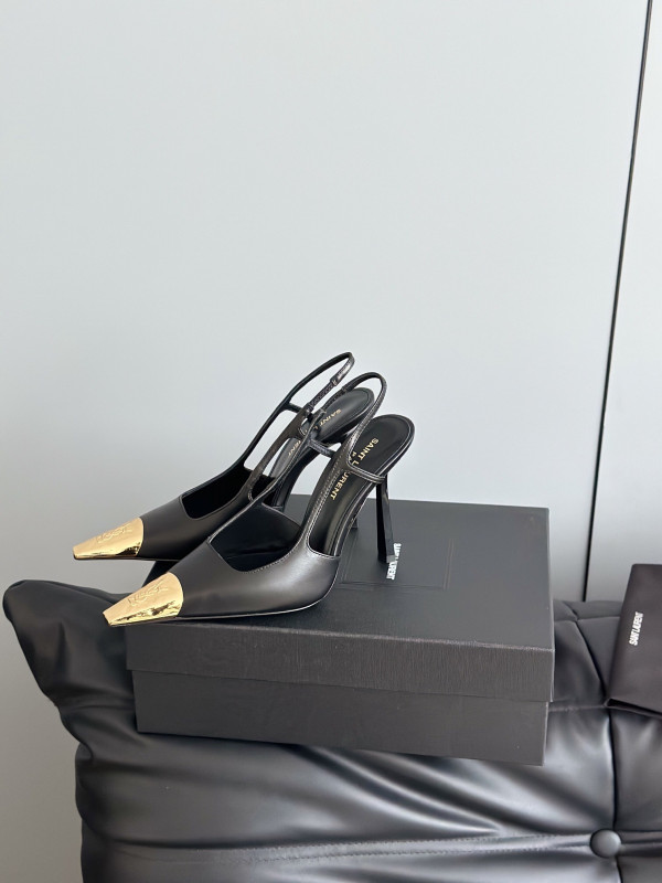 Y*L jeanne slingback pumps in smooth leather